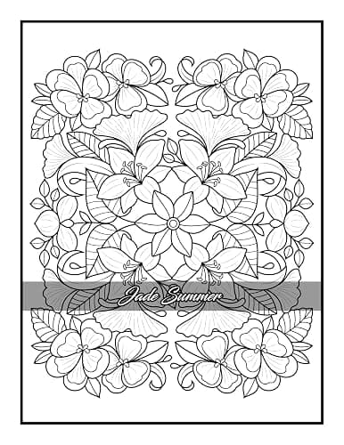 100 Flowers: An Adult Coloring Book with Bouquets, Wreaths, Swirls, Patterns, Decorations, Inspirational Designs, and Much More! thumbnail 35