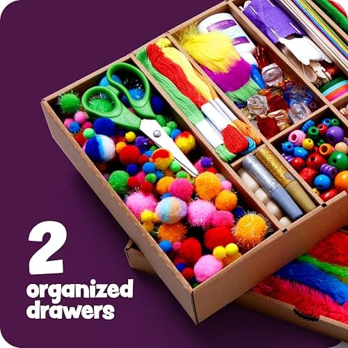 Dan&Darci Arts and Crafts Vault - Craft Supplies Kit in a Box - Birthday Gift for Kids Ages 4 5 6 7 8 9 10 11 & 12 Year Old Girls & Boys - Crafting Set Kits - Gift Ideas for Kid Art Activity Gifts thumbnail 3