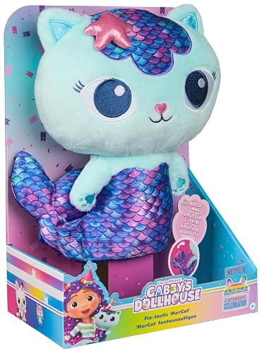 Gabby’s Dollhouse, Fin-Tastic MerCat, Premium Plush Toy, 25cm-Tall Stuffed Animal with Moving Mermaid Tail, Kids’ Toys for Girls & Boys Aged 3+ thumbnail 9