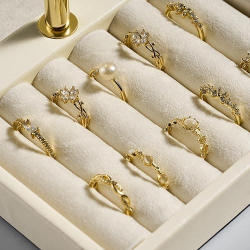 bussdis 3 Tier Bracelet Holder Display - Beige Leather Bracelet Holder, Detachable T Bar Jewelry Holder Organizer for Bracelet, Necklace, Earrings, Rings, Watches, Bangle thumbnail 7