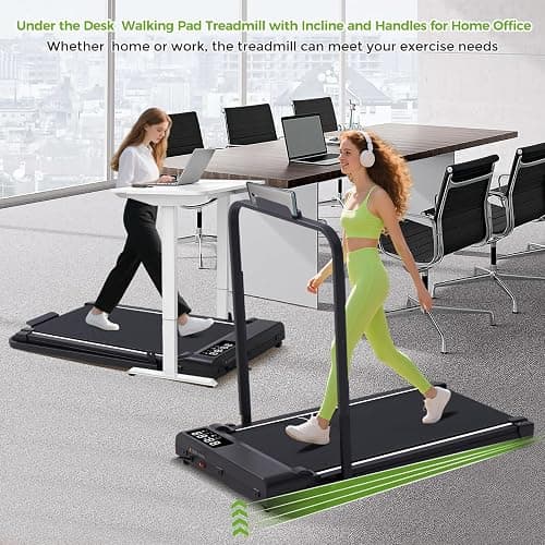 Walking Pad with Incline and Handle Bar, 3.0HP Portable Electric Compact Walking Pads Treadmills with Handles for Home Small Spaces, Small Treadmill with Incline, 320 lbs Capacity, 0.6-6.2MPH thumbnail 7