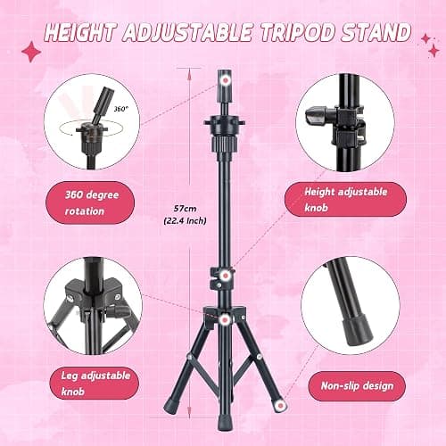 Mannequin Head with 100% Real Human Hair Cosmetology Training Doll Head for Hairdresser Practice Braiding Hair Styling with Clamp Stand (18 Inch) thumbnail 8