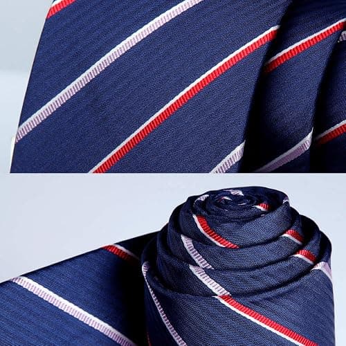 HISDERN Mens Ties Set Collection Tie and Pocket Square Lot 3 Pcs Formal Business Neckties present Box Wedding Necktie thumbnail 3