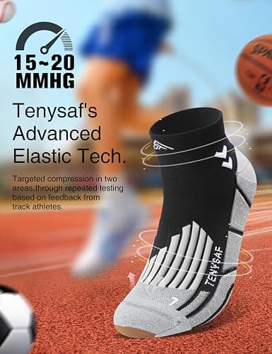 TENYSAF Mens Compression Socks for Running: Anti-Blister Ankle Socks 3 Pairs Athletic Socks for Runners Outdoor Hiking 2026 thumbnail 3