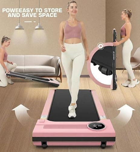 ANCHEER Walking Pads, 2 in 1 Under Desk Treadmill 2.5HP Compact Running Machine with Remote Control, 300lbs Weight Capacity for Home/Gym/Office,Ultra-Quiet, Installation-Free thumbnail 6