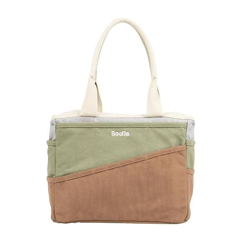 Soolla Studio Bag: Pottery Tool Bag & Art Supply Storage Organizer, Washable Craft Tote, Knitting Yarn, Crochet Projects, 30 Pockets, 25+ Colors, Canvas, Artist Gift for Students & Adults (Good Earth) - Image 1