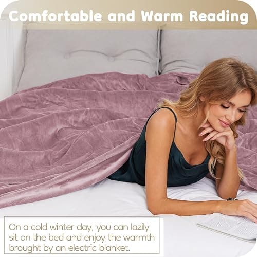 LaffyLo Electric Heated Blanket Twin Size 62" x 84", Ultra Soft Flannel Heating Blanket with 4 Heat Settings, 10-Hour Auto Shutoff, ETL Listed Overheat Protection, Machine Washable, Purple thumbnail 6