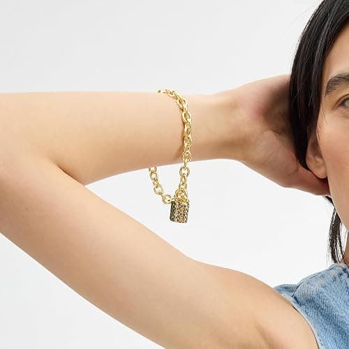 Coach Quilted Padlock Bracelet - One Size - Gold 3 thumbnail 3