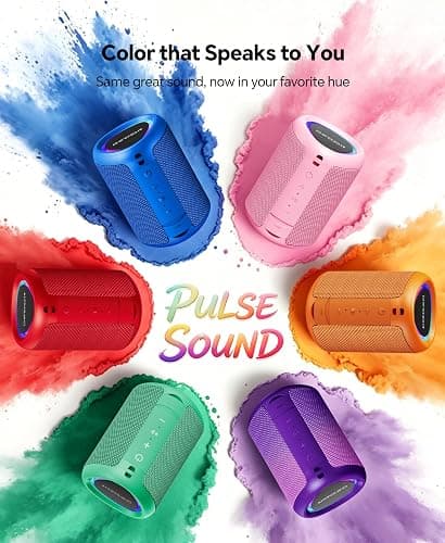 Portable Bluetooth Speaker Beach Essentials: IPX5 Waterproof for Outdoor | Powerful HD Sound,Dynamic Light,All Day Playtime,Wireless BT 5.3,TWS Pairing,Travel|Camping|Pool Accessorie,School Supplies thumbnail 8