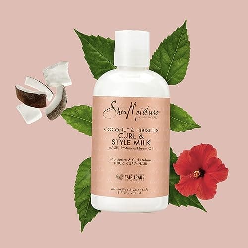 SheaMoisture Fair Trade Sulfate Free Coconut Hibiscus Curl & Style Milk with Silk Protein & Neem Oil For Thick, Defined, Curly Hair 8 oz - Milk thumbnail 15