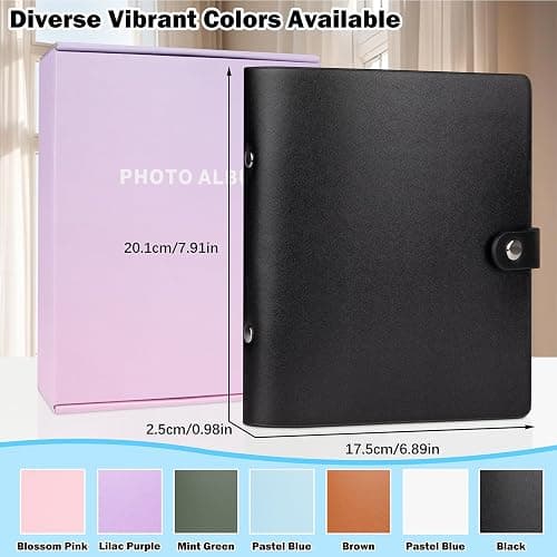 Ruibytree 320 Pockets Album for Instax Mini & Polaroid 2x3" Pictures, Black | Gift-Ready Packaging, PU Leather Cover, Acid-Free Pages, Side-Loading Clear Pockets, Durable Binding, Easy Photo Viewing thumbnail 5