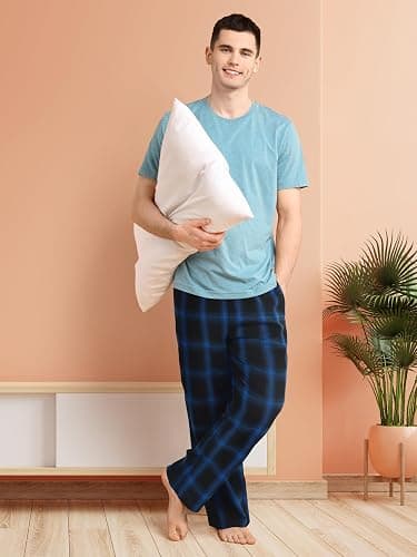 Motarto Men's Pajama Pants Flannel Plaid Pajama Sleep & Lounge PJ Bottoms Warm Sleepwear with Drawstring Pockets thumbnail 5
