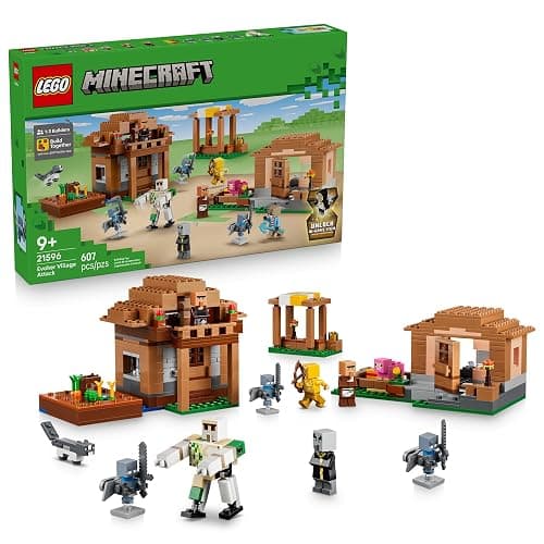 LEGO Minecraft Evoker Village Attack 21596 | Building Toys for Boys & Girls, Ages 9+, Sturdy Build for Pretend Play, 11 Minecraft Minifigures, 607 pieces, Gift for Gamers - Image 1