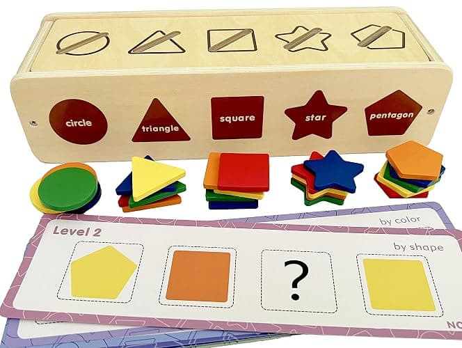Dailyfunn Montessori Toys Color&Shape Sorting Learning Matching Box for Baby Toddlers 1-3 Year Old thumbnail 4