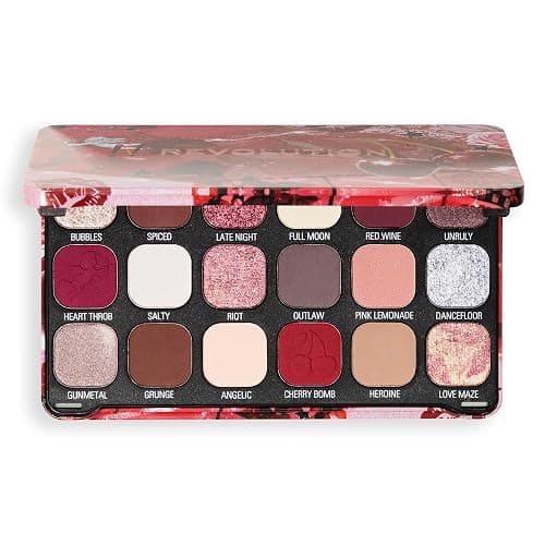 Revolution Beauty, Forever Flawless Lidschattenpalette, 18 Hochpigmentierte Matt- & Schimmertöne, Vegan & Ohne Tierversuche, Cherry Rebel - Cherry Rebel Red - Image 1