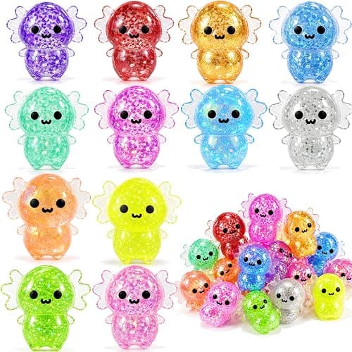 12PCS Axolotl Squishy Toy for Kids,Cute Bulk Axolotl Squishies Fidget Stress Ball Toys Squeeze Set for Kid Girls Boys Birthday Party Favors Gifts thumbnail 8