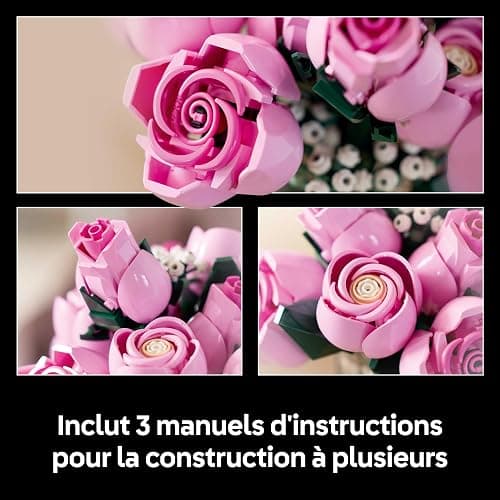LEGO Botanicals Bouquet de Roses Roses - Set pour Adulte - 12 Fleurs Artificielles & 4 Brins de Gypsophile - Décoration Intérieure DIY - Idée de Cadeau pour la St Valentin pour Femme ou Homme 10374 thumbnail 7