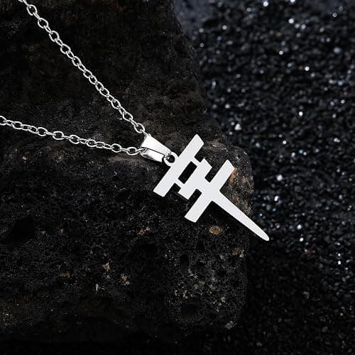 Medsor Rock Roll Necklace Stainless Steel Pendant Jewelry for Men Women Music Fans thumbnail 5