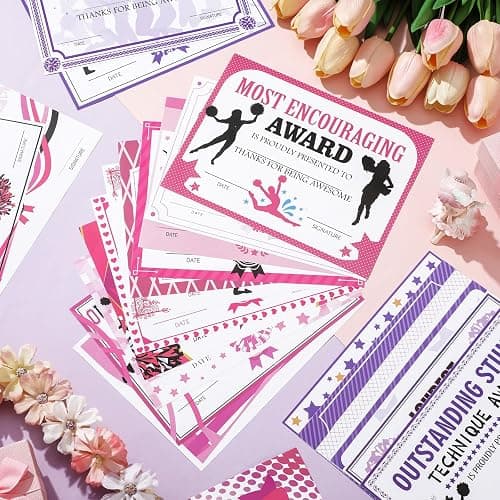 Geyoga 40 Pcs Cheerleading Award Certificates Recognition Certificate of Achievement Competition Diplomas Encouraging Gift for Adult Cheerleading Party, 7.87 x 5.91 Inch thumbnail 2