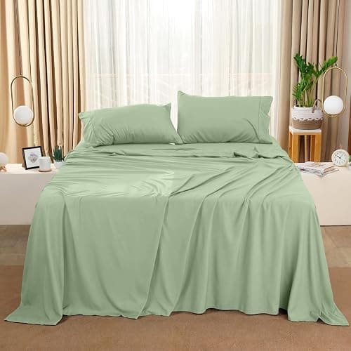 Utopia Bedding Full Sheet Set – 4 Piece Bed Sheets for Full Size Bed, Soft and Breathable Microfiber, Includes 1 Fitted Sheet, 1 Flat Sheet and 2 Pillowcases (Sage) thumbnail 6