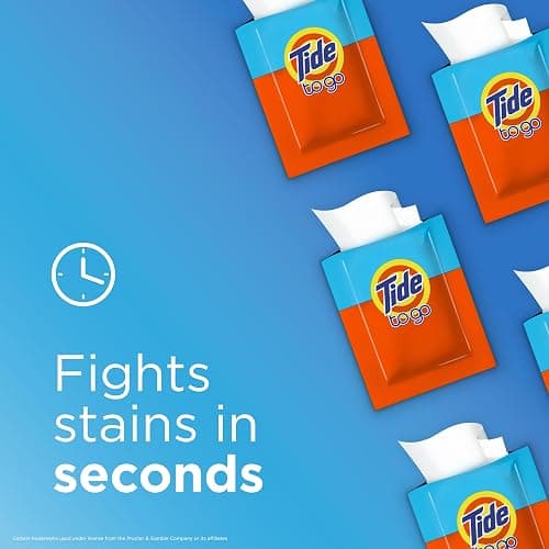 Tide Stain Remover for Clothes, Tide To Go Wipes, Instant Stain Remover for Clothes, Travel & Pocket Size, 20 Count thumbnail 4