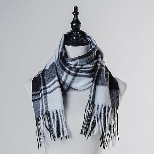 RonFoxi Plaid Scarf for Women Men, Lightweight Classic Tartan Tassel Scarves Fashion Warm Winter Chunky Scarf Cold Weather thumbnail 6