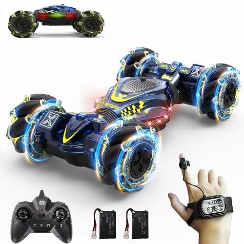 HOSHIPLAY Gesture RC Car,1:24 4WD Transform Off-Road Stunt Car with Gesture & Remote Control, 360° Flips Drift Vehicle with LED Lights Music, All Terrain Toy Cars Gifts for Boys Girls Age 6-12 - Image 1