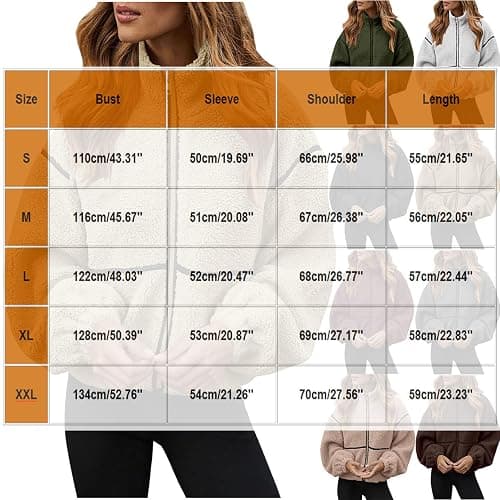 Sherpa Jacket Women Warm Zip Up Fleece Coat Stand Collar Fall Winter Fuzzy Jackets with Pockets Plush Outerwear Coats thumbnail 6