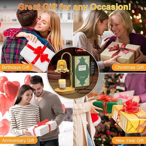 Draome Candle Warmer Lamp - Dimmable & Timer, Height Adjustable Flameless Candle Lamp for Jar Candles, Ideal Gifts for Women's Birthday, Anniversary & Mother's Day (Includes 2 Bulbs) thumbnail 8