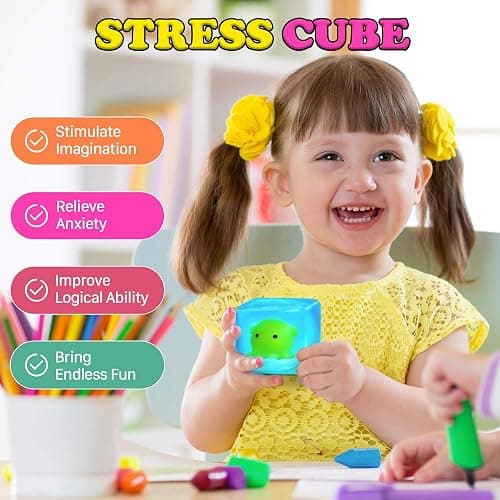 Squishy Stress Cube Fidget Toys Adults - Glow in The Dark Octopus Sensory Toys for Kids with Autism Stress Balls for Kids Squeeze Toys for Anxiety Easter Basket Stuffers thumbnail 7