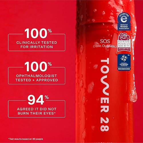 Tower 28 SOS Gel Cleanser + Makeup Remover for Sensitive Skin, Gentle Hydrating pH-Balanced Face Wash Removes Makeup and SPF Without Drying - 150ML thumbnail 4