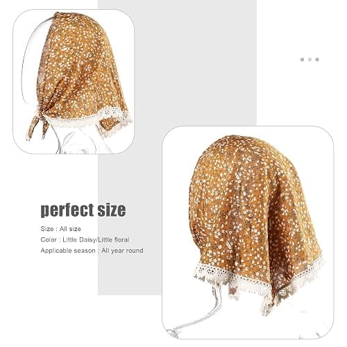 Molans 3Pcs Floral Head Scarf, Chiffon Hair Bandanas, Hair Scarf for Women | Vintage Boho Hair Kerchief, Triangle HeadBands for Girl, Soft & Breathable, Versatile for Curly Hair, Yoga thumbnail 8
