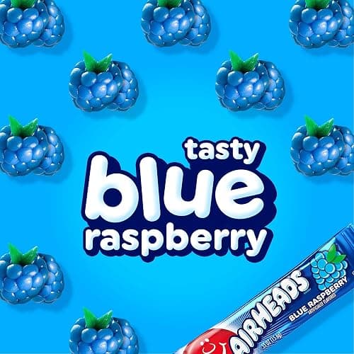 Airheads Full-Size Candy Bars, Taffy Candy Bulk Pack, Individually Wrapped, Blue Raspberry Fruit Flavor Artificially Flavored, 36 Count Box thumbnail 5