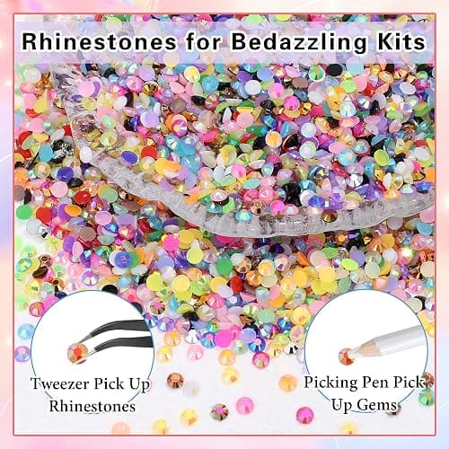 RODAKY Resin Jelly Rhinestones for Crafting Bedazzling,28 Color Rhinestones for Nails Art,3MM Nail Rhinestone and Gems,Nail Diamond Flatback Gems Crystals Charms for Nail Design DIY Makeup Decor thumbnail 3