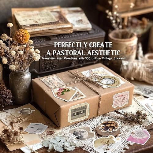 300 Pcs Vintage Stickers, Junk Journal Supplies, Cute Stickers for Journaling Supplies, Junk Journal Supplies, DIY Paper Crafts, Water Bottle Laptop Computer thumbnail 4