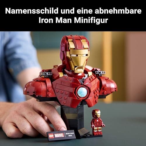 LEGO ǀ Marvel Iron Man MK4 Büste - Modellbau für Erwachsene - inkl. Tony Stark Minifigur sowie Schulterkanonen & drehbarem Kopf - Sammlerstück & Avengers Geschenk für Fans - 76327 thumbnail 8