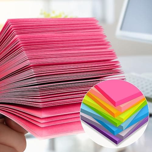 (18 Pads) Sticky Notes 3x3 inch, Self-Stick Pads Bright Colors Sticky Note, Recyclable, Easy to Post for Home, Office, Notebook thumbnail 5