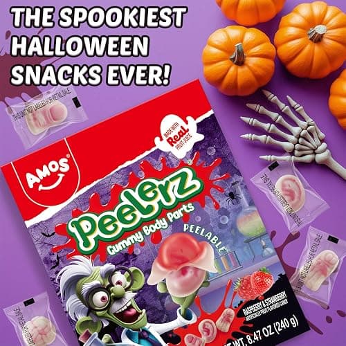 AMOS Peelerz Body Parts Gummies Candy – Fun 3D Gummy Anatomy Treats for Kids & Adults, Individually Wrapped Pieces, 240g (8.47oz) Bag thumbnail 5