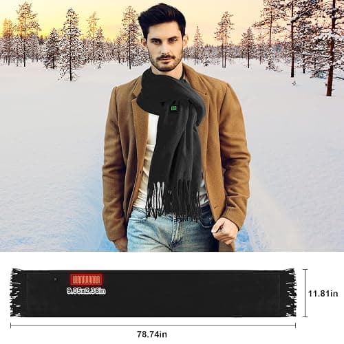 Electric Heated Scarf for Women Men, Neck Heating Pad, USB Powered Winter Scarf with 3 Heating Levels, Soft Neck Warmer for Pain Relief and Stiffness, Ideal Gift for Christmas thumbnail 4
