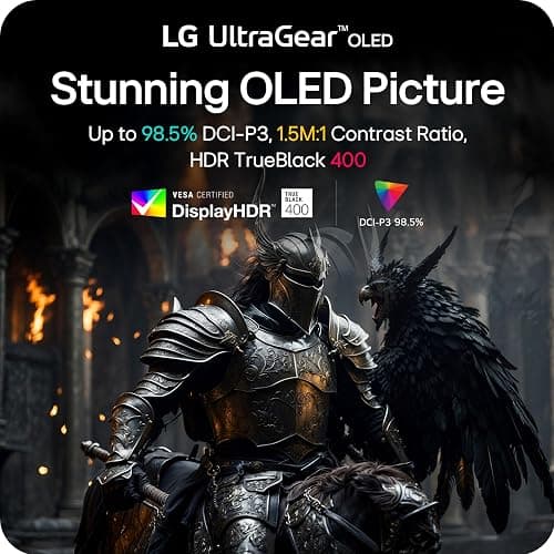 LG 27GX704A-B 27-inch Ultragear QHD (2650x1440) OLED Gaming Monitor 240Hz, 0.03ms, NVIDIA G-Sync Compatible, AMD FreeSync Premium Pro, VESA Display HDR TrueBlack400, HDMI 2.1, DisplayPort, Black thumbnail 6