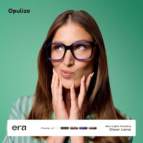 OPULIZE ERA - Lunette anti lumiere bleue femme & homme - Lunettes Ecran/Gaming - Cadre Surdimensionné thumbnail 2