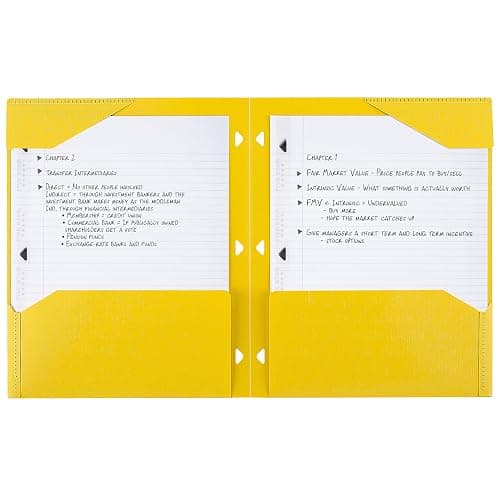 Five Star 2-Pocket Folder, Plastic Folder with Stay-Put Tabs, Fits 3-Ring Binder, Holds 8-1/2" x 11" Paper, Harvest Yellow (333420K-ECM) thumbnail 4