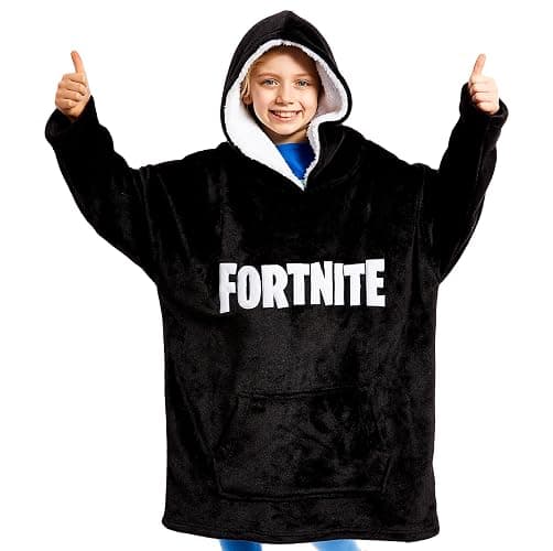 Fortnite Oversized Hoodie Blankets for Boys Fleece Extra Long Warm Wearable Hooded Poncho for Kids and Teens 14+, Gamers Gifts - Image 1