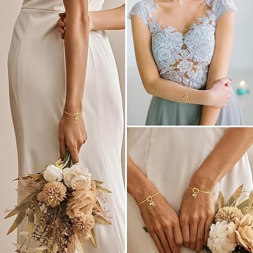 M MOOHAM Christmas Gifts for Women Teen Girls - Knot Initial Bracelets for Women, Bridesmaid Gifts Bridesmaids Proposal Gift Dainty Knot Letter A-Z Heart Initial Bracelet Jewelry Friendship Bracelets thumbnail 6