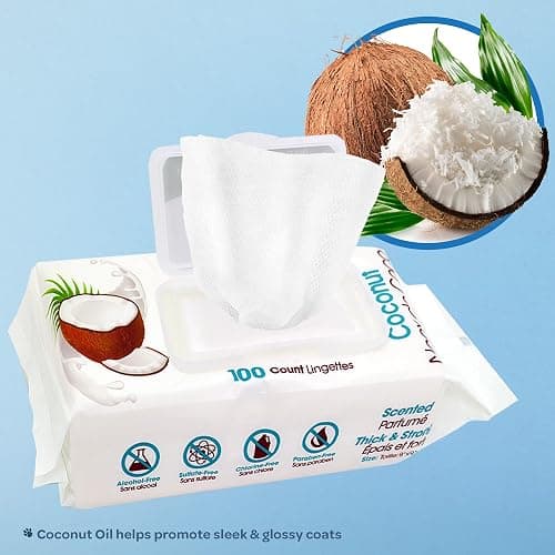 Best Pet Supplies Pet Wipes for Dogs - Dog Wipes Cleaning Deodorizing, for Coats, Ears, Paws - Moisturizing, Coconut, 100 Count thumbnail 2