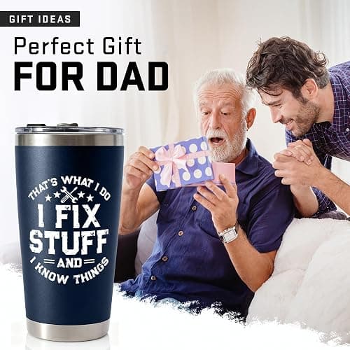 WITTSPOT Birthday Gifts for Men, Dad, Him, Handyman, Grandpa on Fathers Day, Christmas - Dads Birthday Gift Ideas - Cool Mens gifts Ideas, Mens Birthday Gift Ideas - Stainless Steel Men Tumbler 20Oz thumbnail 4