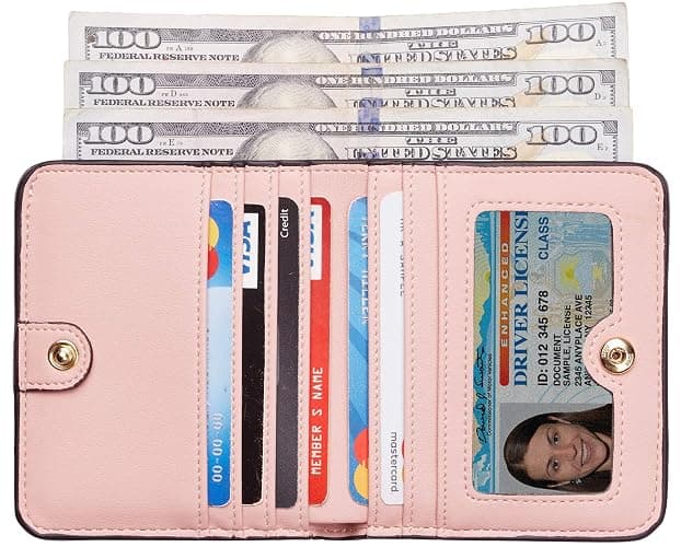 Toughergun Women’s Small Slim Leather Wallet with RFID Protection, Compact Bifold Mini Purse with Clear ID Window thumbnail 2