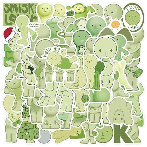 jixiejumo Smiski Stickers 50 Pcs, Cartoon Waterproof Vinyl Sticker Merch, Perfect for Water Bottles, Laptops, Gifts - SmiskiStickers - Image 1