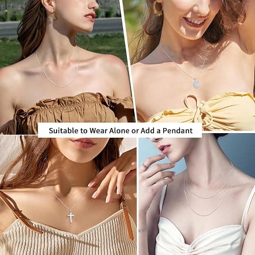 Jewlpire 925 Sterling Silver Chain Necklace Chain for Women 1.1mm Cable Chains Necklace Upgraded Spring-Ring Clasp - Thin & Sturdy Women's Chains Necklaces 14 16 18 20 22 24 Inch thumbnail 6