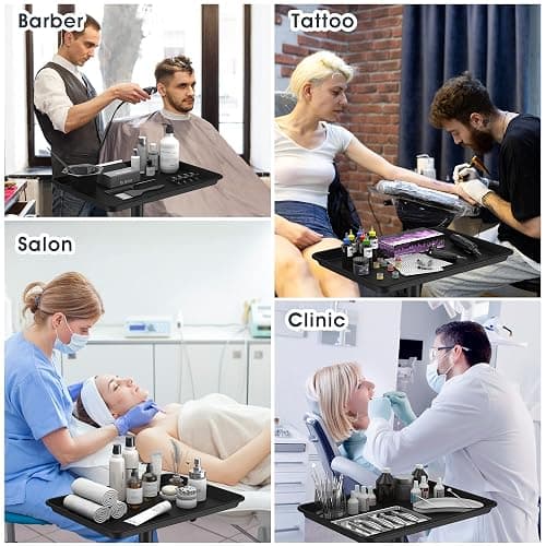 Premium Aluminum Salon Trolley Tattoo Mayo Instrument Rolling Tray Silver Salon Station with Wheels for Barber SPA Tattoo Clinic thumbnail 6